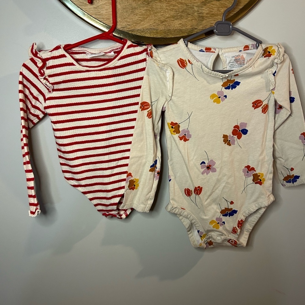 5 for $30 Zara Striped Red and Cream Baby Bodysuit​